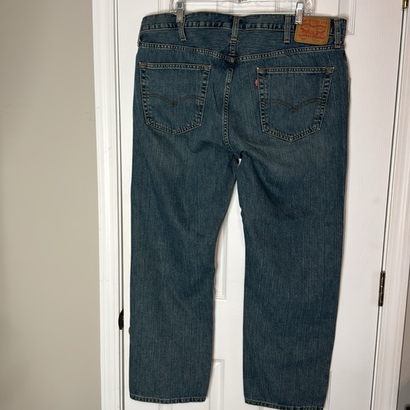 Red Tab Levi's 559 Jeans Relaxed Fit Straight Leg Stretch Blue Denim 40x30 - Picture 2 of 6